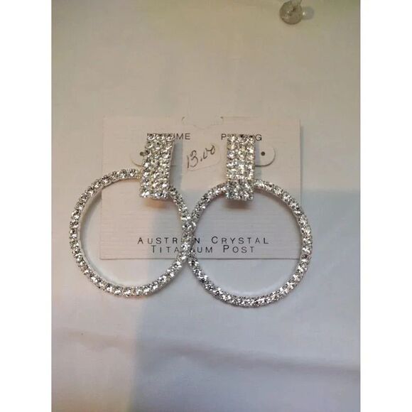 Austrian Crystal Earrings with Titanium Post - Picture 1 of 4